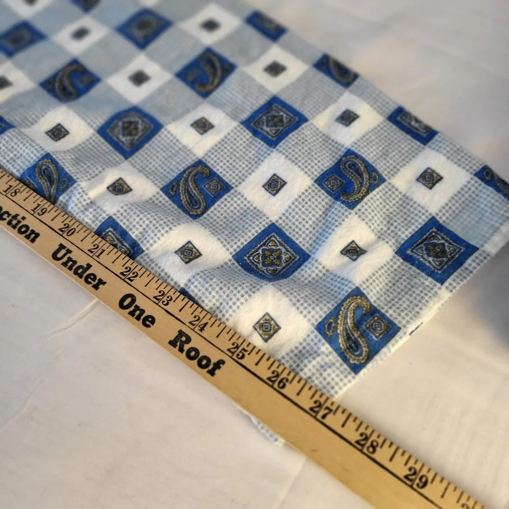 Towncraft Men's S Pajamas Penney's Sanforized Cotton Flannel Blue Plaid Paisley